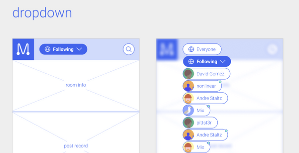 Screenshot of Figma showing design for a new top bar and navigation pills